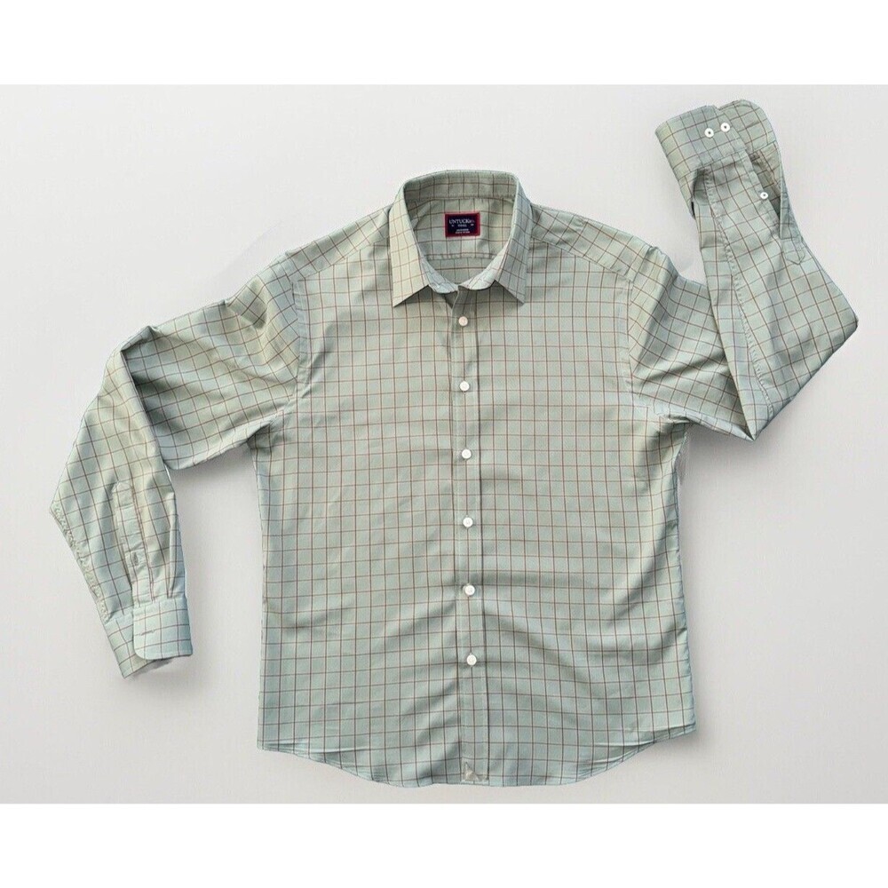 UNTUCKit Men's Light Green Plaid Button-Down Shirt